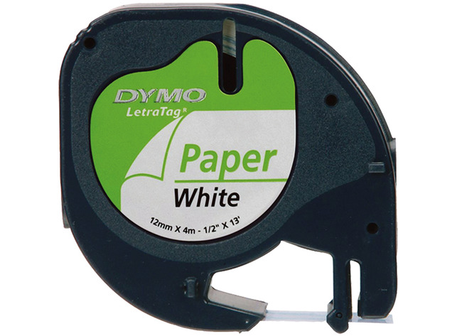 Etiquettes - étiquettes - Dymo LetraTag - blanc/noir - 12 mm - par pièce