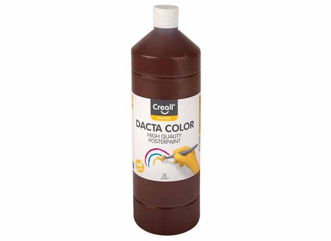 Verf - plakkaatverf - Creall Dacta Color - donkerbruin - fles van 1 l