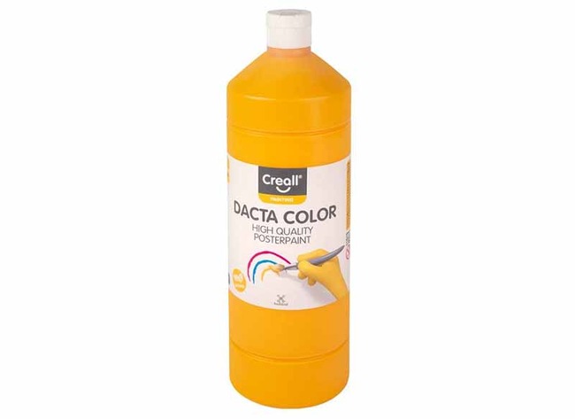 Verf - plakkaatverf - Creall Dacta Color - donkergeel - fles van 1 l