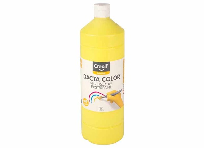 Verf - plakkaatverf - Creall Dacta Color - lichtgeel - fles van 1 l