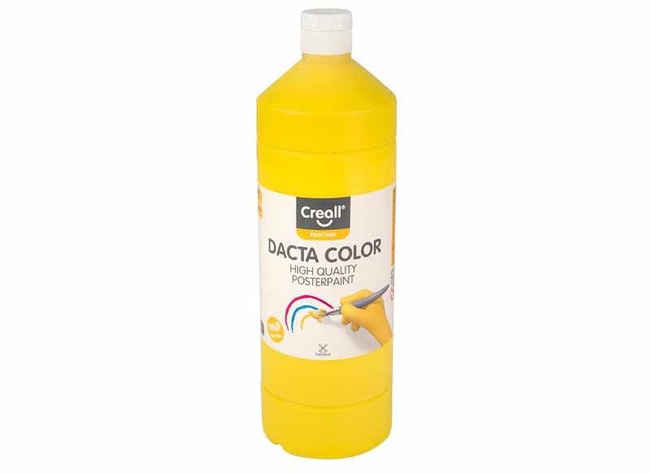 Verf - plakkaatverf - Creall Dacta Color - primairgeel - fles van 1 l