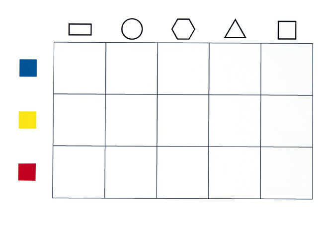 Denkspel - Logiblokken - opdrachtborden voor LX3752 - kleur en vorm - set van 2 assorti