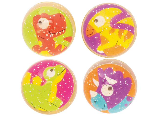 Cadeautje - stuiterbal - dinosaurussen - set van 10 assorti