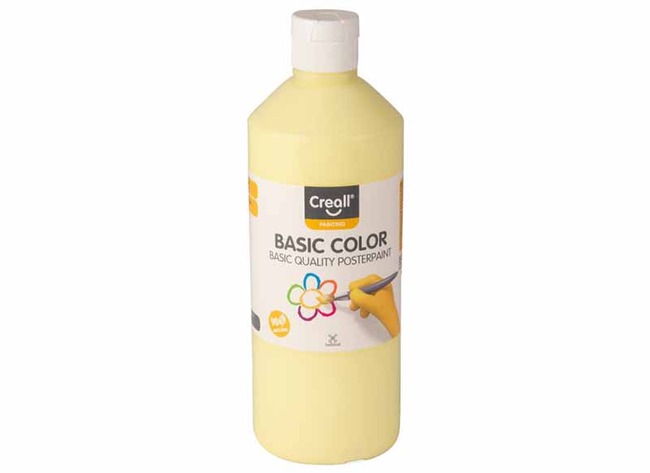 Verf - plakkaatverf - Creall Basic Color - pastelgeel - fles van 500 ml