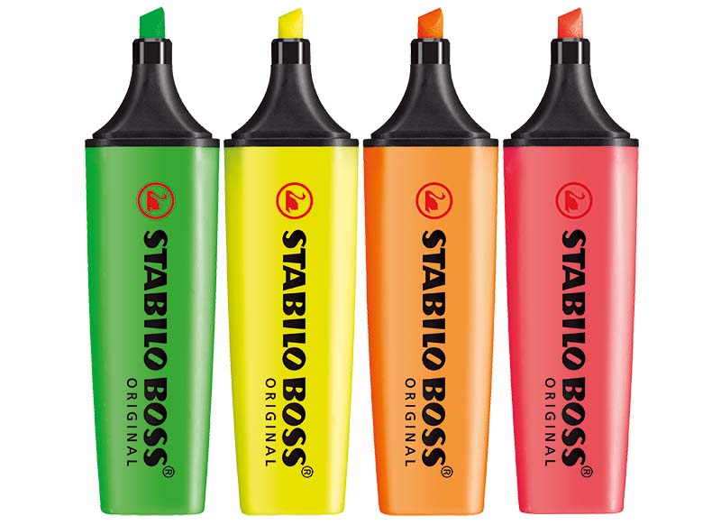 afdrijven Uitvoerder Mysterie Markeerstiften - fluostiften - Stabilo Boss Original - set van 4 assorti -  Baert