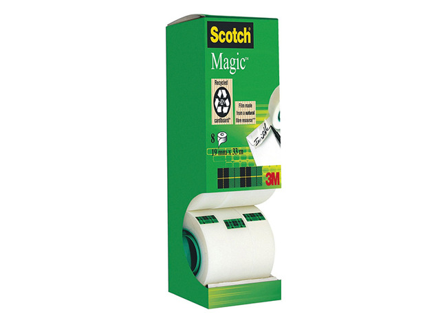 Rubans adhésifs invisibles - Scotch Magic Tape - 19mm x 33m - set de 8