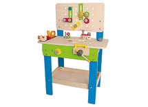 Speelmeubel - Hape - werkbank met gereedschap - hout - 55 x 28,1 x 80,7 cm - per set