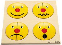 Puzzel - Rolf - smileys - deeltjespuzzel - hout - per stuk