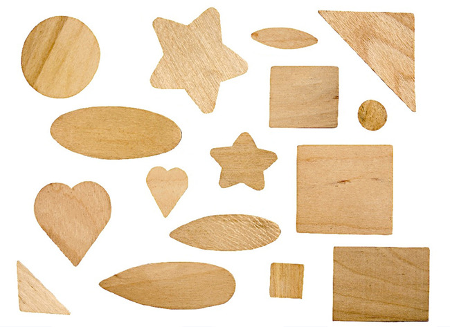 Hout - Woodsies - schijven - blanco vormpjes - set van 500 assorti