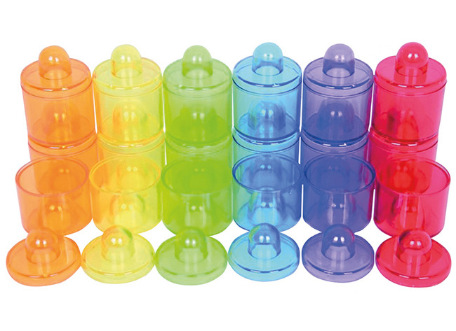 Lichtbord - potjes transparant - set van 72 assorti
