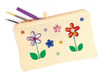 Pennenzak - toilettas - zakje - textiel - blanco - set van 5