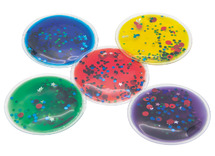 Sensorische pads - glitter cirkels - set van 5 assorti