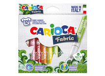 Stiften - textielstiften - Carioca Fabric - set van 12 assorti