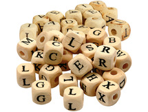 Letterkralen - hout - alfabet - set van 400