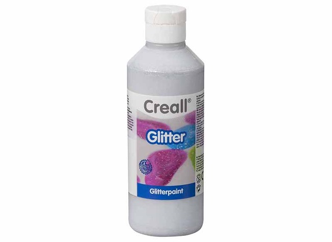 Verf - glitterverf - Creall Glitter - zilver - fles van 250 ml