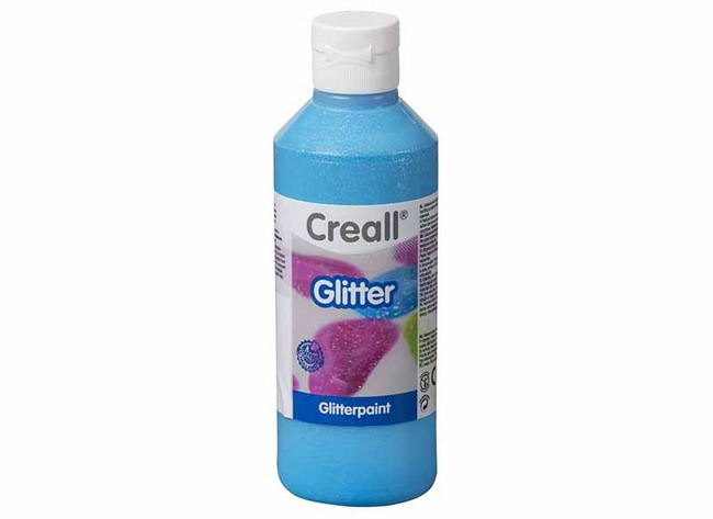 Verf - glitterverf - Creall Glitter - blauw - fles van 250 ml