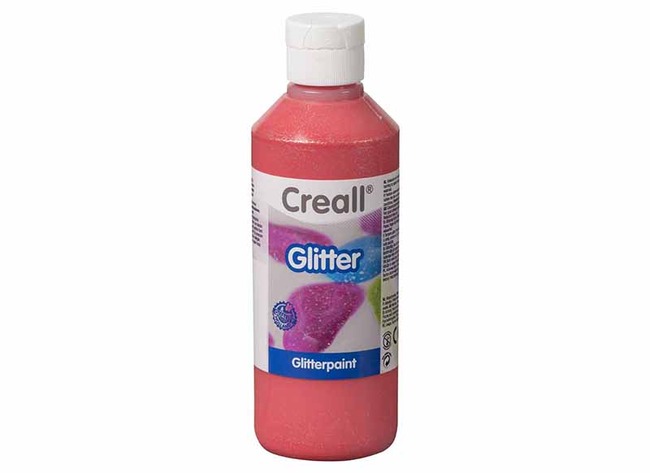 Verf - glitterverf - Creall Glitter - rood - fles van 250 ml