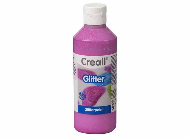 Verf - glitterverf - Creall Glitter - roze - fles van 250 ml
