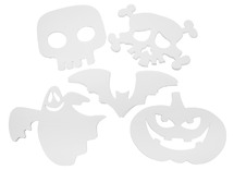 Figuren - halloween - karton - blanco - set van 16 assorti
