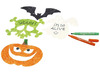 Figuren - halloween - karton - blanco - set van 16 assorti