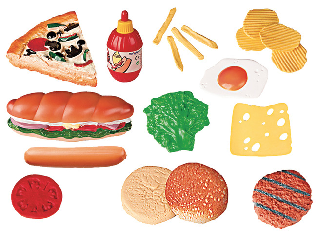 VOEDINGSSET - FAST FOOD  - SET VAN 19 - SPEELHOEK KEUKEN