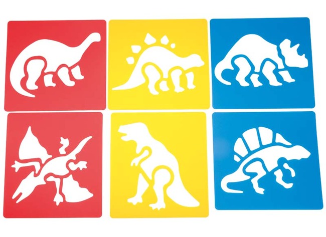 Sjablonen - dinosaurussen - set van 6 assorti