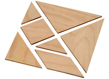Hout - maak je eigen tangram - 15 x 15 cm - per stuk