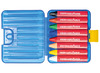 Waskrijt - driekantig - met etui - set van 8 assorti