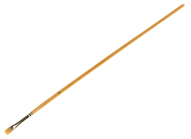 Penselen - plat - lange steel - nr 4 - set van 12