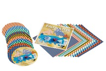 Knutselpapier - vouwbladen - punten en strepen - rond - patronen - 15 cm diameter - set van 100 assorti