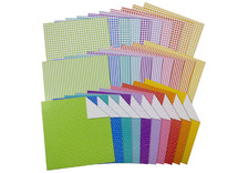 Knutselpapier - vouwbladen - punten en strepen - vierkant - patronen - 20 x 20 cm - set van 100