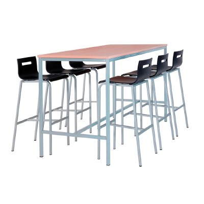 Tafel - Toogtafel - Metalen Onderstel - 140 cm x 80 cm x 90 cm - onderstel ral 7037 (donkergrijs) - blad beuk - per stuk