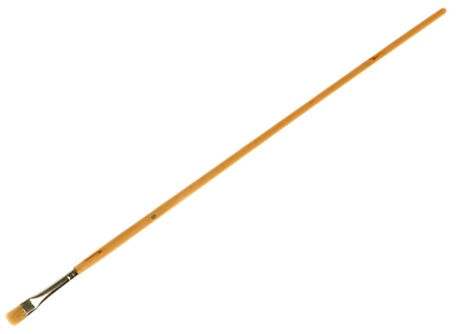 Penselen - plat - lange steel - nr 6 - set van 12