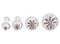 Uitsteekvormen - bloemen - kunststof - boetseren - set van 4 assorti