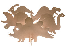 Figuren - dinosauriërs - Roylco - karton - met kartonnen houders - set van 25 assorti