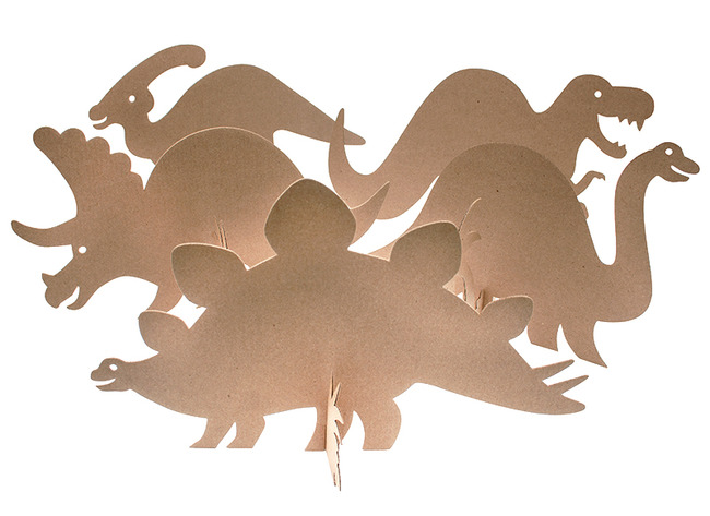 Figuren - dinosauriërs - Roylco - karton - met kartonnen houders - set van 25 assorti