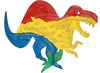 Figuren - dinosauriërs - Roylco - karton - met kartonnen houders - set van 25 assorti