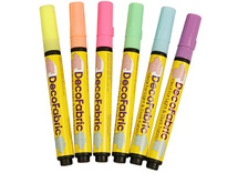Stiften - textielstiften - neon - set van 6 assorti