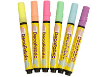 Stiften - textielstiften - krimpfoliestiften - neon - assortiment van 6