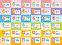 Stickers - aanmoediging - 6 motieven - set van 720 assorti