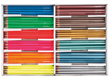 Potloden - kleurpotloden - Colortime Metallic & Neon - driehoekig - doos - voordeelpakket - set van 144 assorti