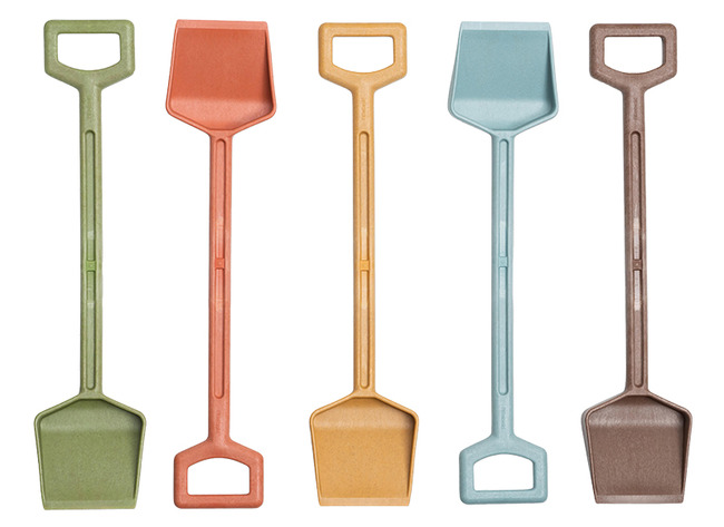 Zandscheppen - spade - TreeNside - gekleurd - bioplastic - set van 5 assorti