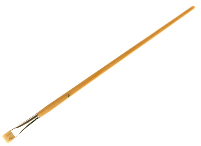 Penselen - plat - lange steel - nr 12 - set van 12