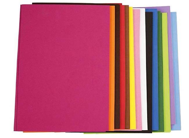 Vellen - foam - A4 - felle kleuren - set van 14 assorti