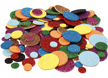 Stickers - foam - cirkels - glitter - set van 1000