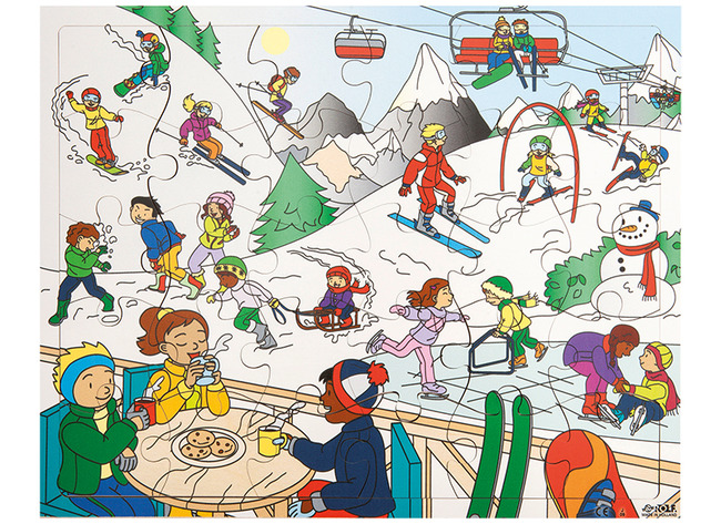Themapuzzel - Rolf - wintersport - 30 stukjes - hout - per stuk