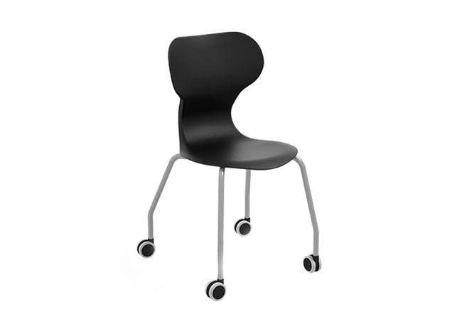 Stoel - Mira - Wielen - zithoogte 42 cm - kuip zwart - per stuk