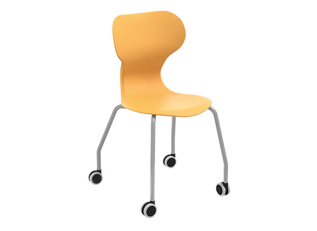 Stoel - Mira - Wielen - zithoogte 46 cm - kuip oker - per stuk