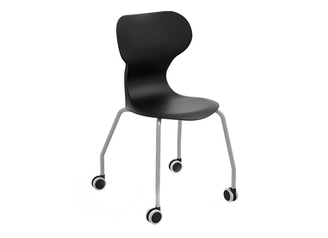 Stoel - Mira - Wielen - zithoogte 46 cm - kuip zwart - per stuk
