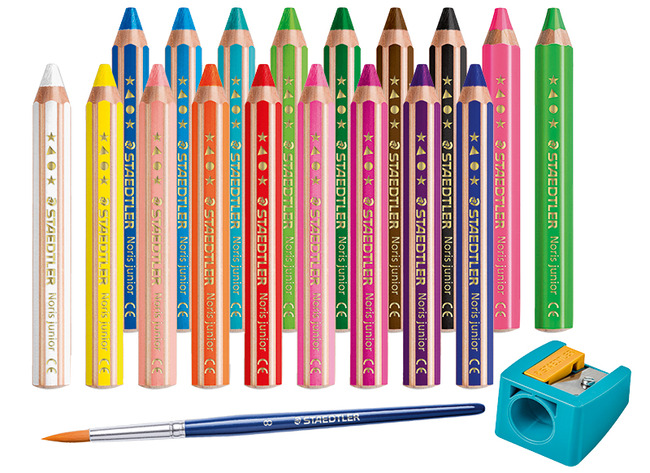 Potloden - kleurpotloden - Staedtler Junior Buddy - set van 18 assorti